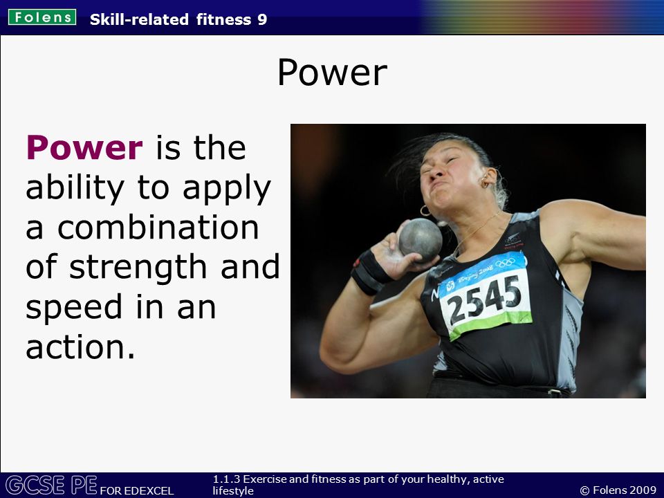 Skill related sale fitness power